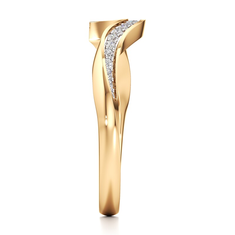 Main Image 3 of J'Lure Lab-Grown Diamond Contour Wedding Band 1/6 ct tw 18K Yellow Gold