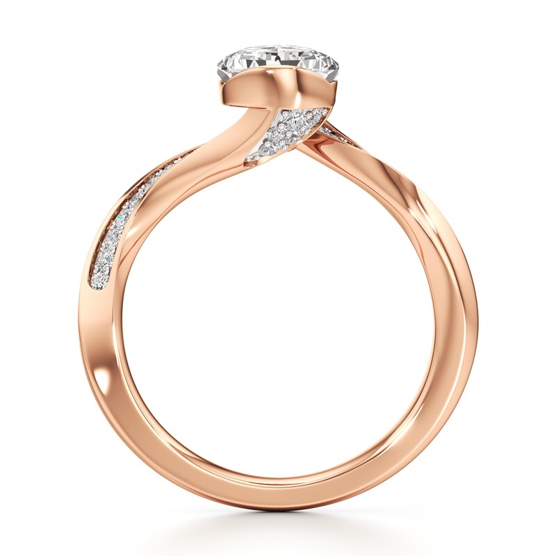 Main Image 2 of J'Lure Pear Step-Cut Lab-Grown Diamond Bypass Engagement Ring 2-1/6 ct tw 18K Rose Gold