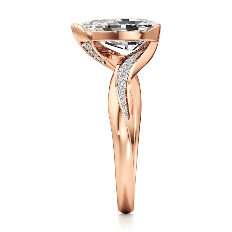 Main Image 3 of J'Lure Pear Step-Cut Lab-Grown Diamond Bypass Engagement Ring 2-1/6 ct tw 18K Rose Gold