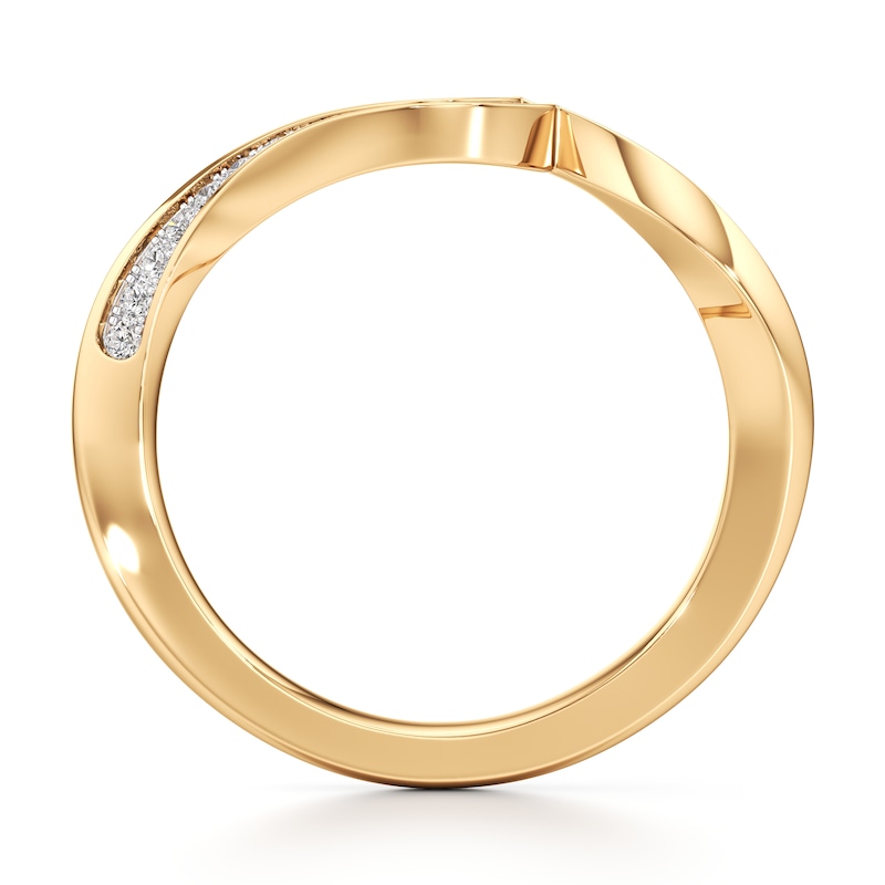 Main Image 2 of J'Lure Lab-Created Diamond Contour Wedding Band 1/6 ct tw 18K Yellow Gold