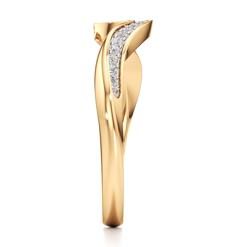 Main Image 3 of J'Lure Lab-Created Diamond Contour Wedding Band 1/6 ct tw 18K Yellow Gold