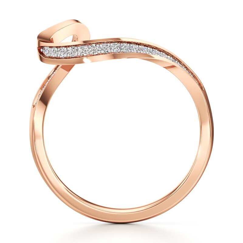 Main Image 2 of J'Lure Lab-Created Diamond Contour Wedding Band 1/6 ct tw 18K Rose Gold