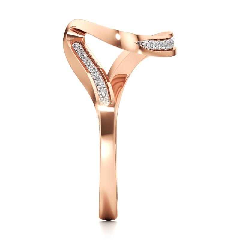 Main Image 3 of J'Lure Lab-Created Diamond Contour Wedding Band 1/6 ct tw 18K Rose Gold