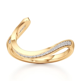 J'Lure Lab-Grown Diamond Contour Wedding Band 1/6 ct tw 18K Yellow Gold