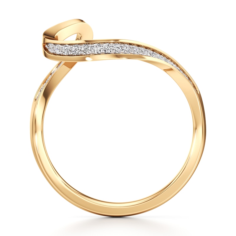 Main Image 2 of J'Lure Lab-Grown Diamond Contour Wedding Band 1/6 ct tw 18K Yellow Gold