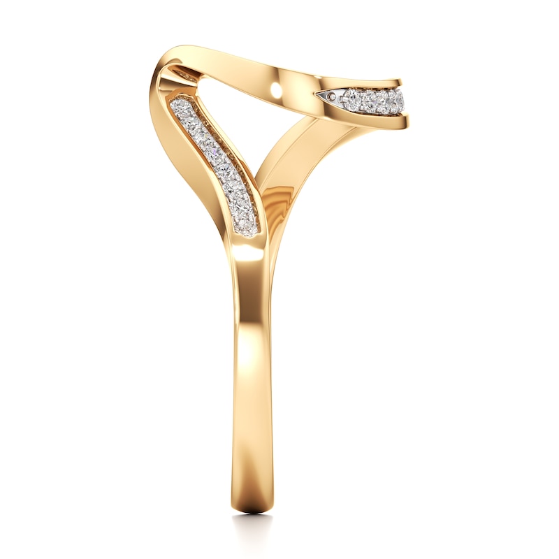 Main Image 3 of J'Lure Lab-Grown Diamond Contour Wedding Band 1/6 ct tw 18K Yellow Gold