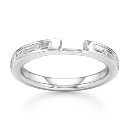 J'Lure Baguette-Cut Lab-Grown Diamond Contour Wedding Band 1/3 ct tw 18K White Gold