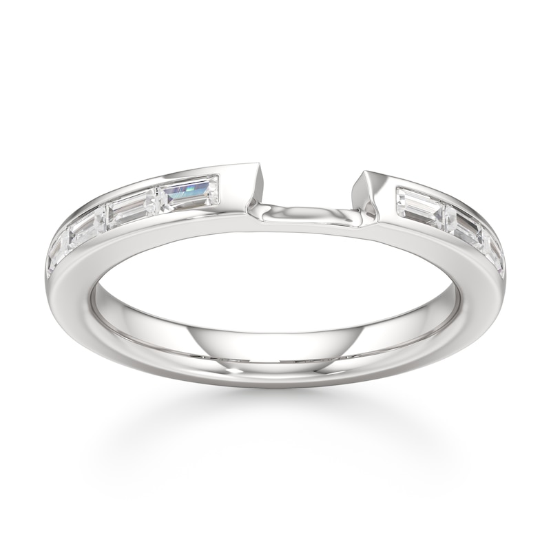 Main Image 1 of J'Lure Baguette-Cut Lab-Grown Diamond Contour Wedding Band 1/3 ct tw 18K White Gold