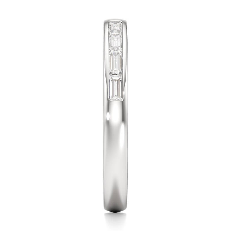 Main Image 3 of J'Lure Baguette-Cut Lab-Grown Diamond Contour Wedding Band 1/3 ct tw 18K White Gold
