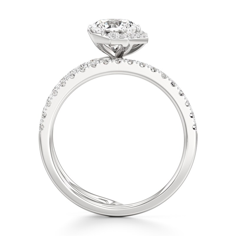 Main Image 2 of J'Lure Octagon Brilliant-Cut Lab-Created Diamond Spiral Engagement Ring 1-3/8 ct tw 18K White Gold