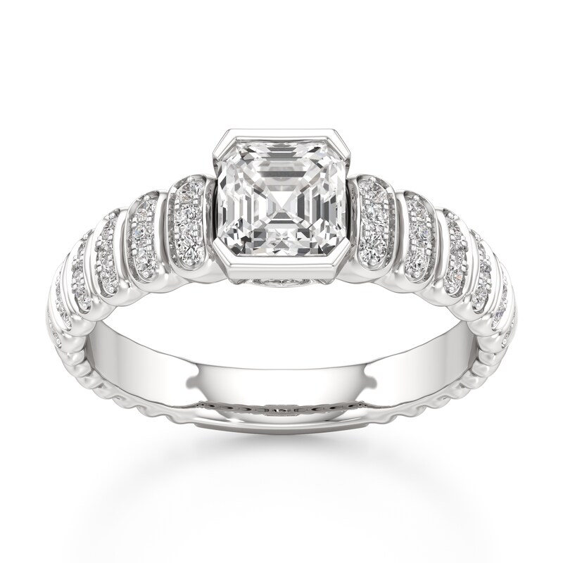 Main Image 1 of J'Lure Square-Emerald Step-Cut Lab-Grown Diamond Engagement Ring 1-1/5 ct tw 18K White Gold