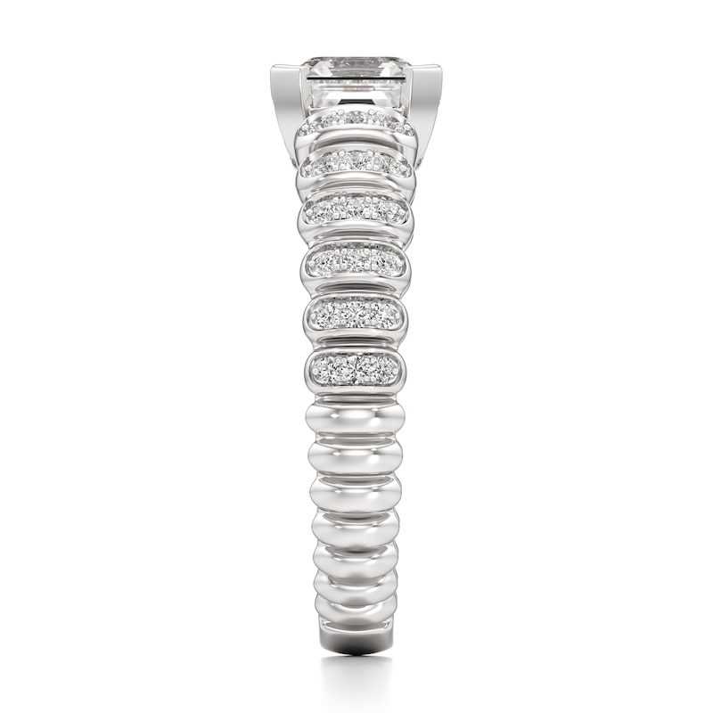 Main Image 3 of J'Lure Square-Emerald Step-Cut Lab-Grown Diamond Engagement Ring 1-1/5 ct tw 18K White Gold