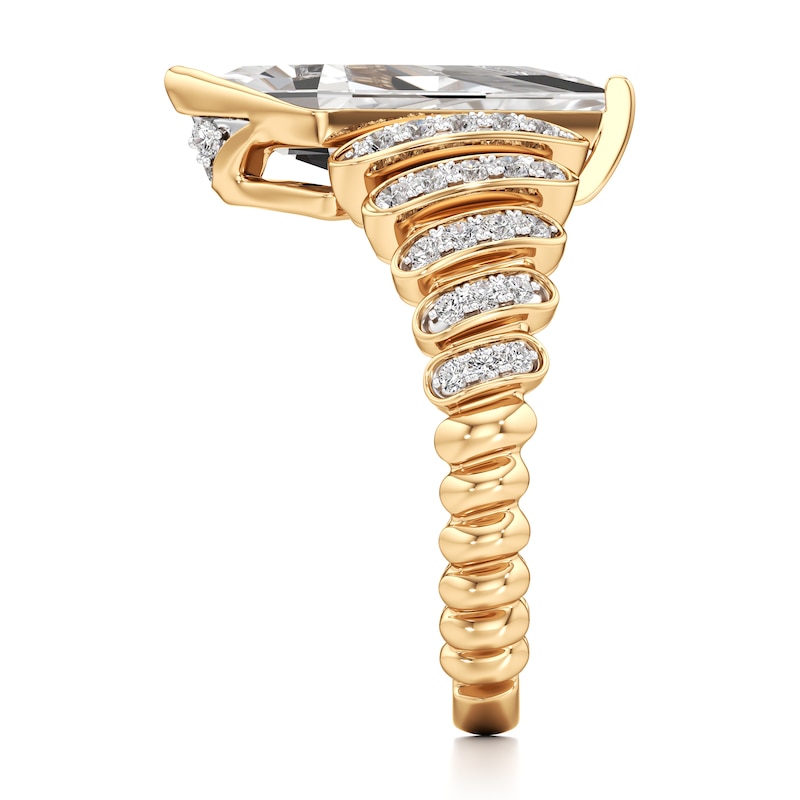 Main Image 3 of J'Lure Kite Step-Cut Lab-Grown Diamond Engagement Ring 2-3/8 ct tw 18K Yellow Gold
