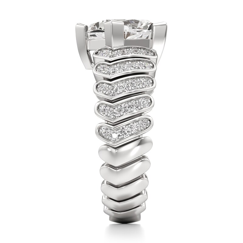 Main Image 3 of J'Lure Pentagon Brilliant-Cut Lab-Grown Diamond Engagement Ring 3-3/8 ct tw 18K White Gold