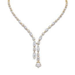 J'Lure Pentagon Brilliant-Cut, Moval Old-Cut & Square Emerald Step-Cut Lab-Grown Diamond Y-Drop Necklace 13-1/3 ct tw 14K Yellow Gold 19.5"