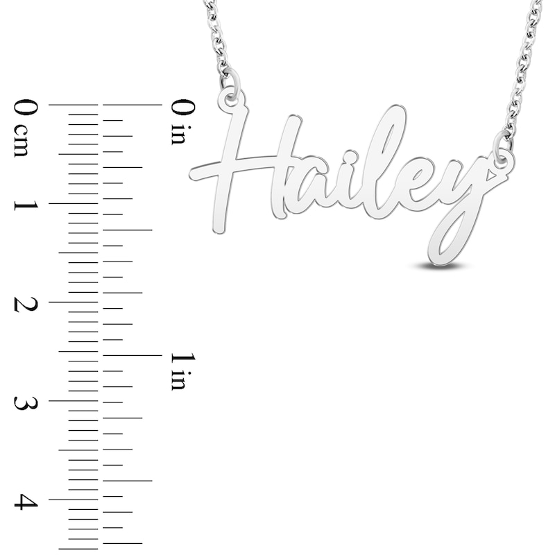 Main Image 4 of Script Nameplate Necklace 14K White Gold 18"
