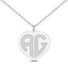 Thumbnail Image 1 of Initial Heart Necklace Sterling Silver 18"