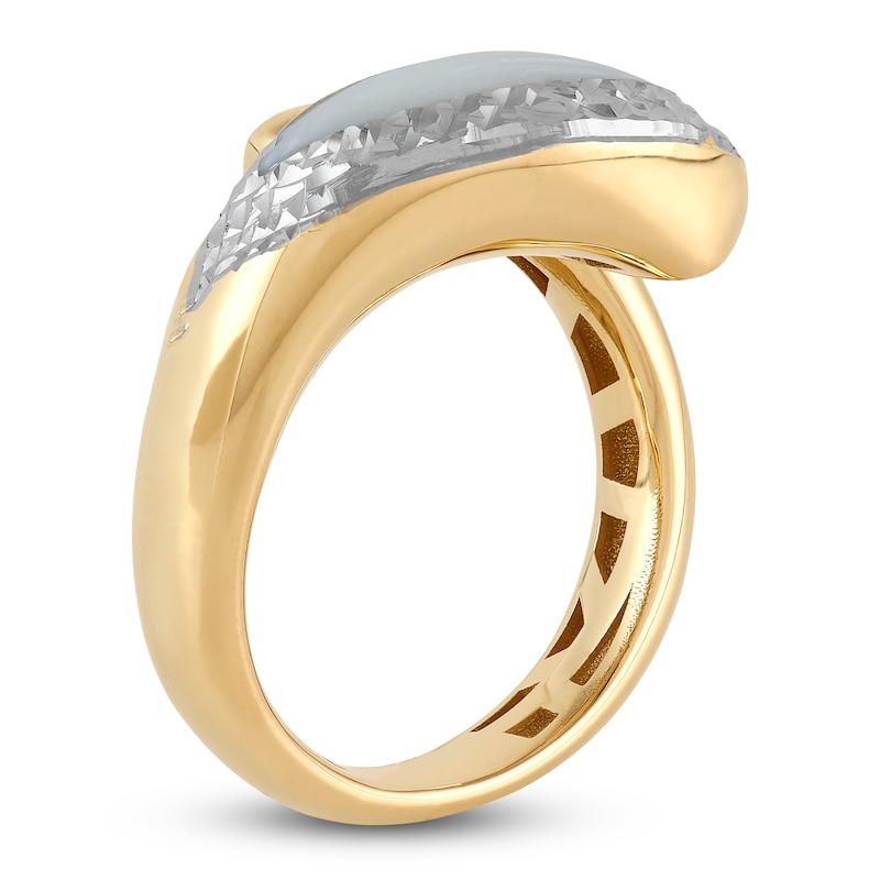 Main Image 2 of Italia D'Oro Colori Costa White Enamel Wrap Ring 14K Yellow Gold