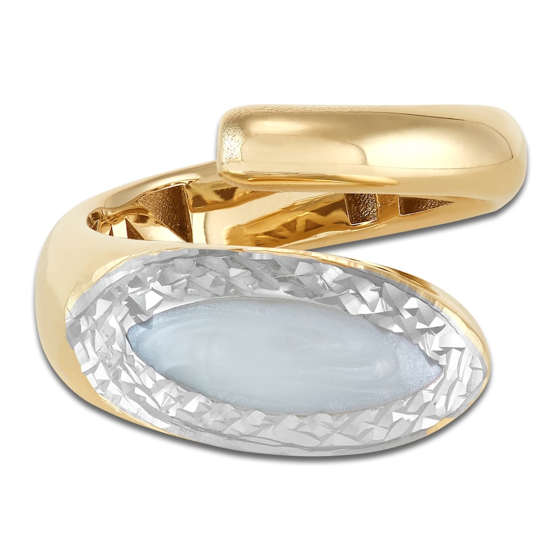Main Image 3 of Italia D'Oro Colori Costa White Enamel Wrap Ring 14K Yellow Gold