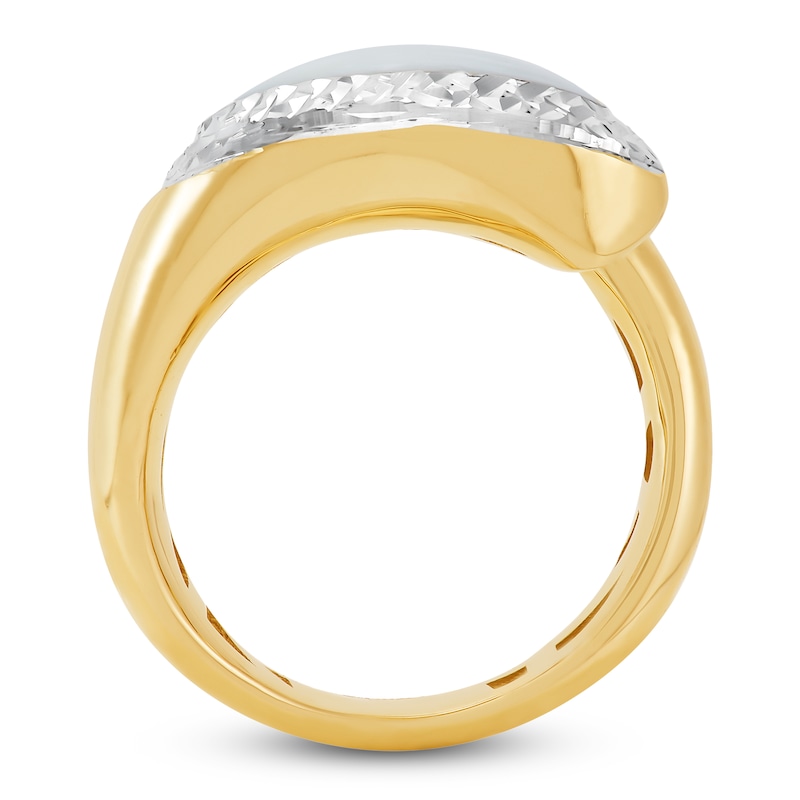 Main Image 4 of Italia D'Oro Colori Costa White Enamel Wrap Ring 14K Yellow Gold
