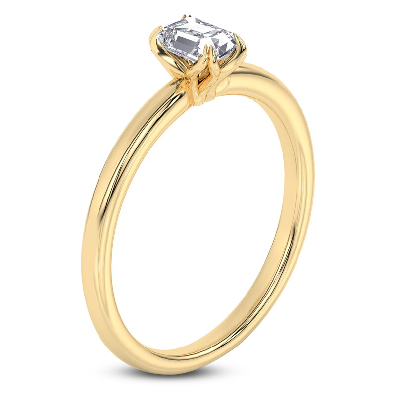 Main Image 2 of Emerald-Cut Diamond Solitaire Engagement Ring 1/2 ct tw 14K Yellow Gold (I2/I)
