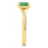 Thumbnail Image 3 of Rectangle-Cut Natural Emerald & Diamond Ring 1/10 ct tw 10K Yellow Gold