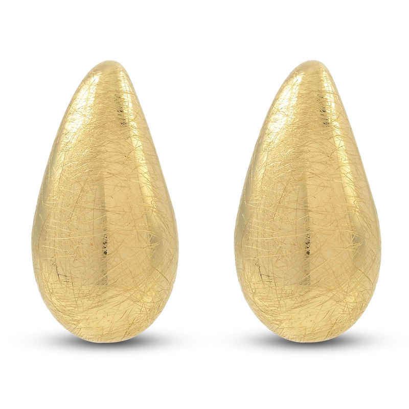 Main Image 1 of Graffiti Textured Teardrop Stud Earrings 14K Yellow Gold