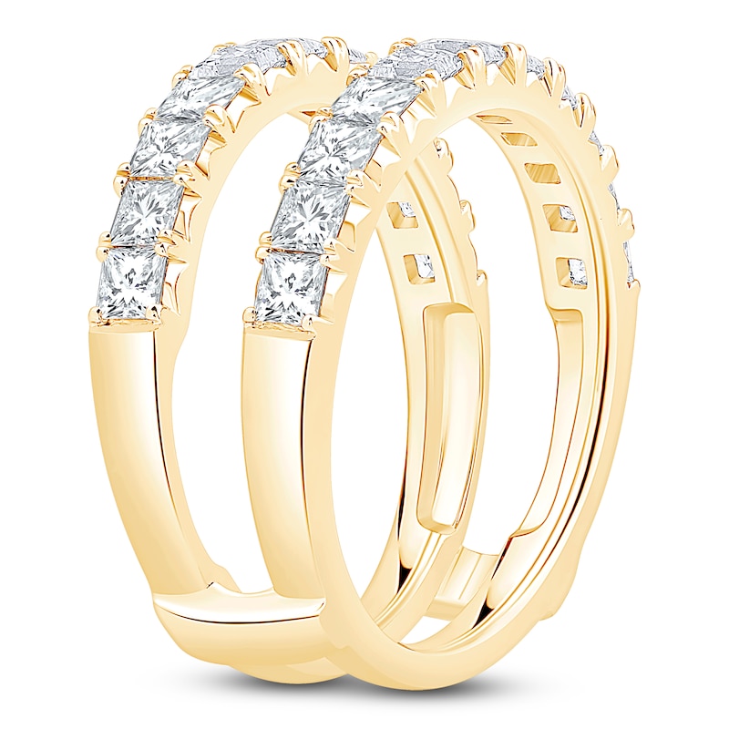 Main Image 2 of Princess-Cut Lab-Grown Diamond Enhancer Ring 2 ct tw 14K Yellow  Gold