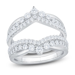 Certified Diamond Chevron Enhancer Ring 1 ct tw 14K White Gold