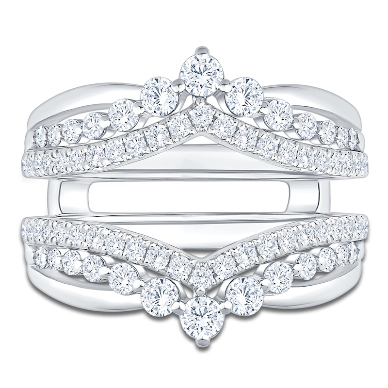 Main Image 3 of Certified Diamond Chevron Enhancer Ring 1 ct tw 14K White Gold