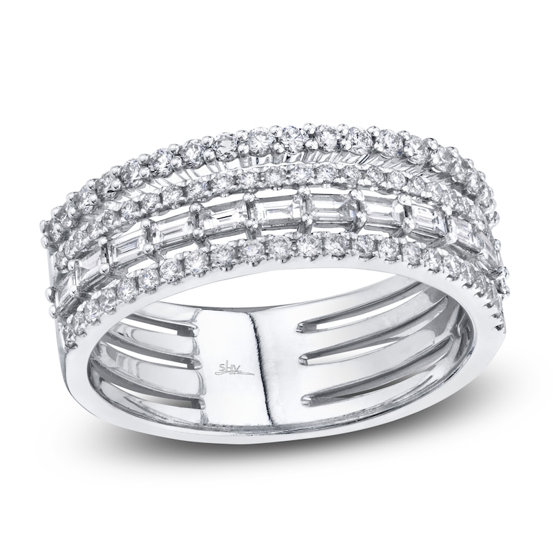 Main Image 1 of Shy Creation Baguette & Round-Cut Diamond Multi-Row Ring 3/4 ct tw 14K White Gold SC55006496