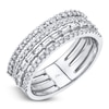 Thumbnail Image 2 of Shy Creation Baguette & Round-Cut Diamond Multi-Row Ring 3/4 ct tw 14K White Gold SC55006496