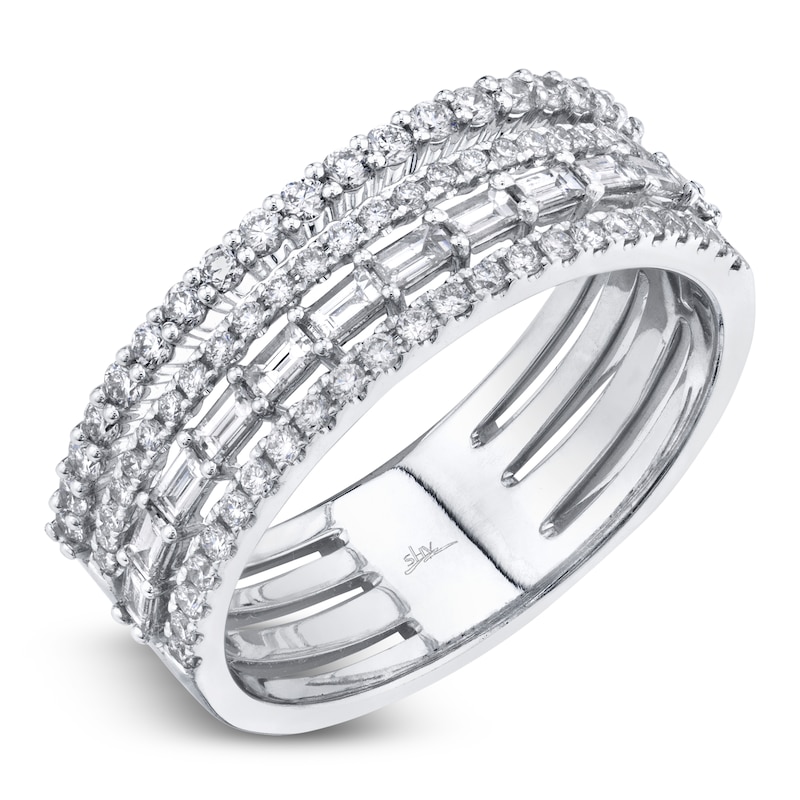 Main Image 2 of Shy Creation Baguette & Round-Cut Diamond Multi-Row Ring 3/4 ct tw 14K White Gold SC55006496