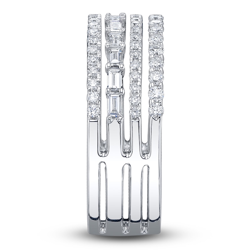 Main Image 3 of Shy Creation Baguette & Round-Cut Diamond Multi-Row Ring 3/4 ct tw 14K White Gold SC55006496
