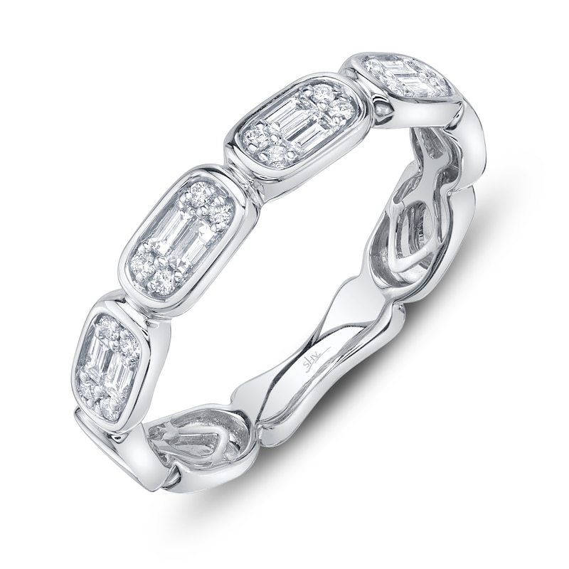 Main Image 2 of Shy Creation Baguette & Round-Cut Multi-Diamond Ring 1/5 ct tw 14K White Gold
