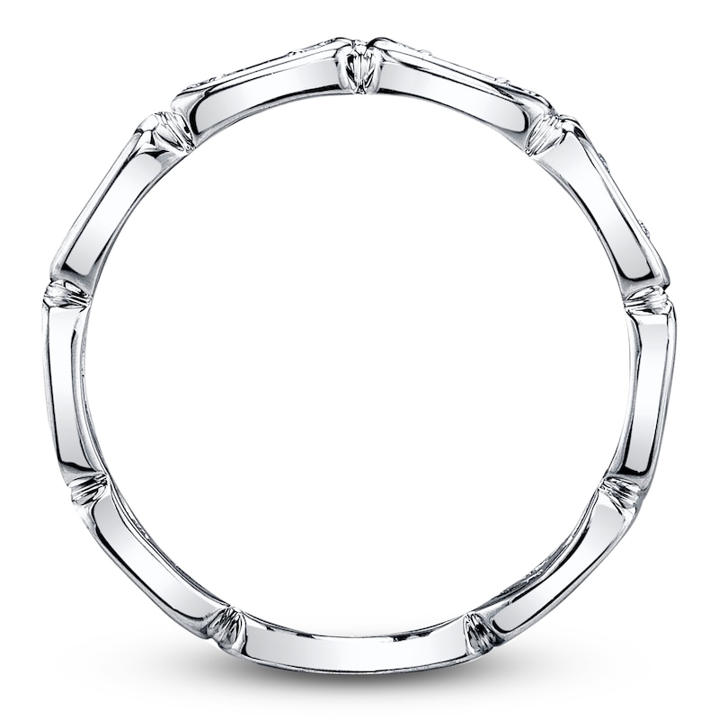 Main Image 4 of Shy Creation Baguette & Round-Cut Multi-Diamond Ring 1/5 ct tw 14K White Gold