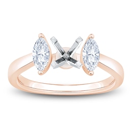 Marquise-Cut Lab-Grown Diamond Engagement Ring Setting 1/2 ct tw 14K Rose Gold