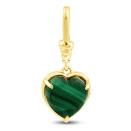 Charm'd by Lulu Frost Heart-Shaped Natural Malachite Charm 10K Yellow Gold