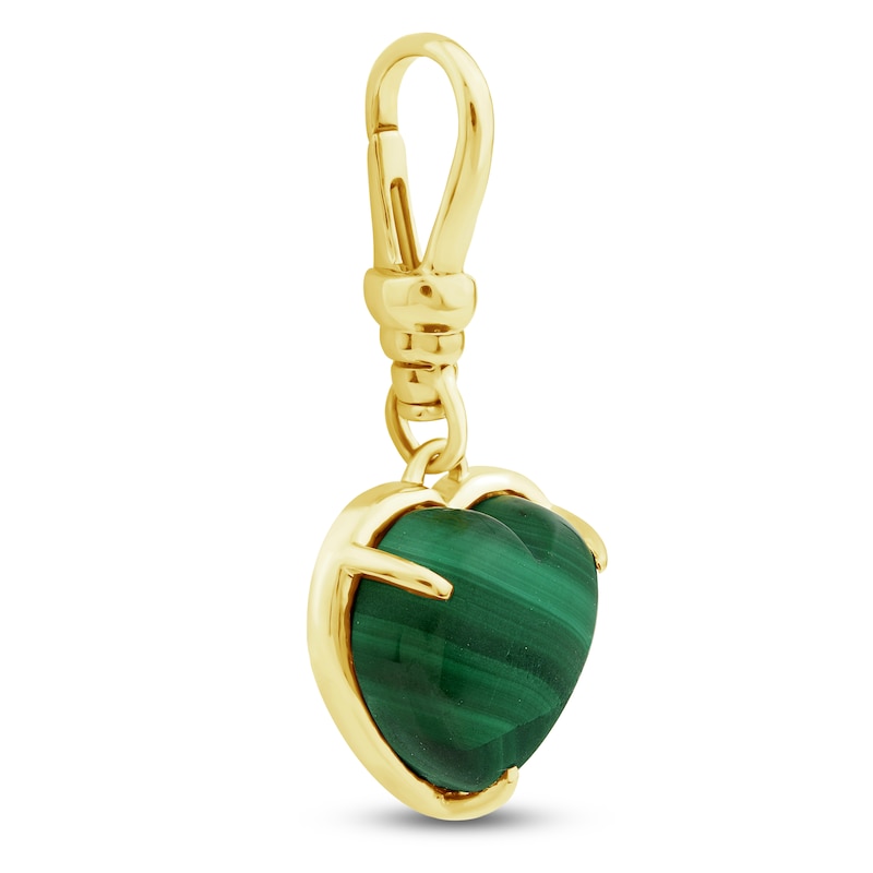 Main Image 2 of Charm'd by Lulu Frost Heart-Shaped Natural Malachite Charm 10K Yellow Gold