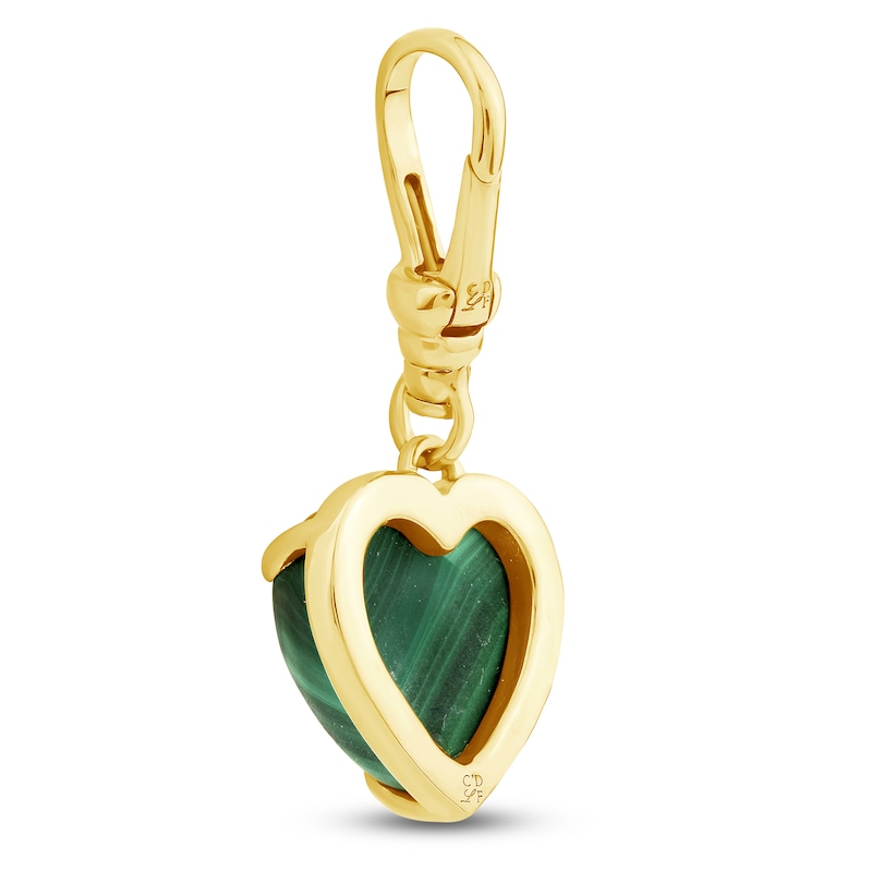 Main Image 3 of Charm'd by Lulu Frost Heart-Shaped Natural Malachite Charm 10K Yellow Gold