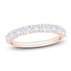 Thumbnail Image 1 of Round & Emerald-Cut Lab-Grown Diamond Alternating Anniversary Ring 1 ct tw 14K Rose Gold