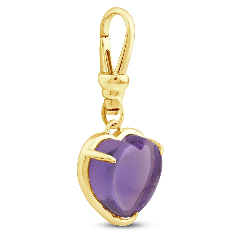 Main Image 2 of Charm'd by Lulu Frost Heart-Shaped Natural Amethyst Charm 10K Yellow Gold
