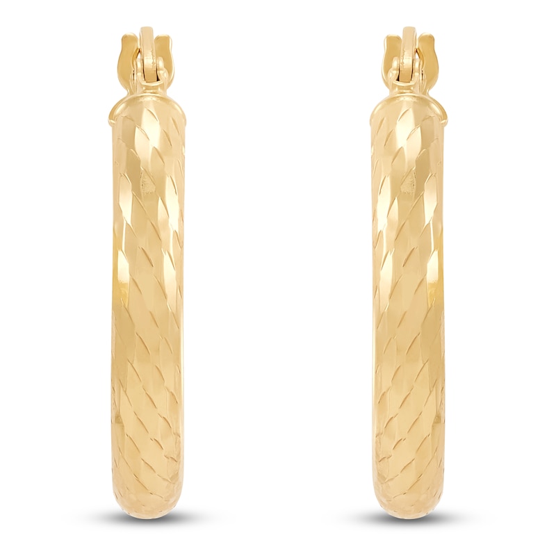 Main Image 1 of Diamond-Cut Hoop Earrings 10K Yellow Gold 15mm
