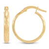 Thumbnail Image 3 of Diamond-Cut Hoop Earrings 10K Yellow Gold 15mm