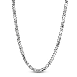 Diamond-Cut Miami Cuban Curb Chain Necklace 6.2mm Solid Sterling Silver 22"