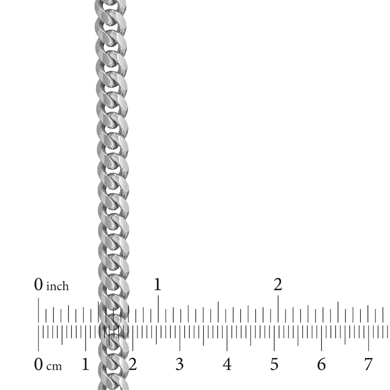Main Image 3 of Diamond-Cut Miami Cuban Curb Chain Necklace 6.2mm Solid Sterling Silver 22"
