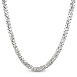 Miami Cuban Curb Chain Necklace 9.9mm Solid Sterling Silver 24"