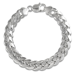 Miami Cuban Curb Chain Bracelet 9.9mm Solid Sterling Silver 8.5"