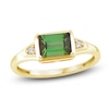 Thumbnail Image 1 of Baguette-Cut Brazilian Cruzeiro Tourmaline & Diamond Accent Ring 14K Yellow Gold