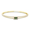 Thumbnail Image 1 of Baguette-Cut Natural Brazilian Cruzeiro Tourmaline & Diamond Split Bangle Bracelet 1/2 ct tw 14K Yellow Gold